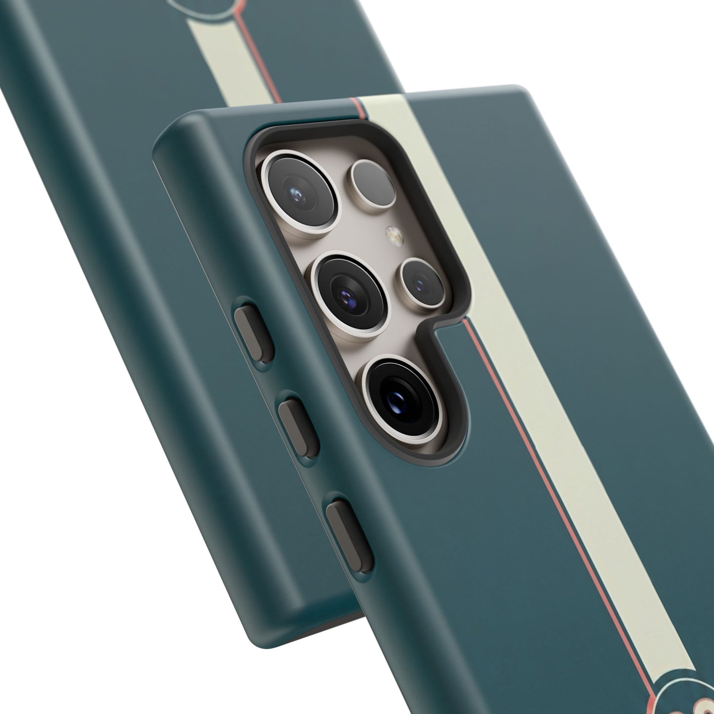 Racing Stripe Phone Case - Retro Teal with Number 86