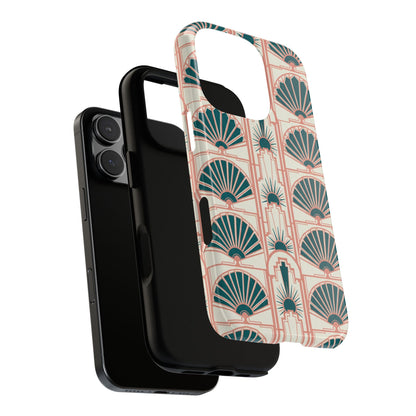 Art Deco Fan Pattern Tough Phone Case — Retro Geometric iPhone Cover