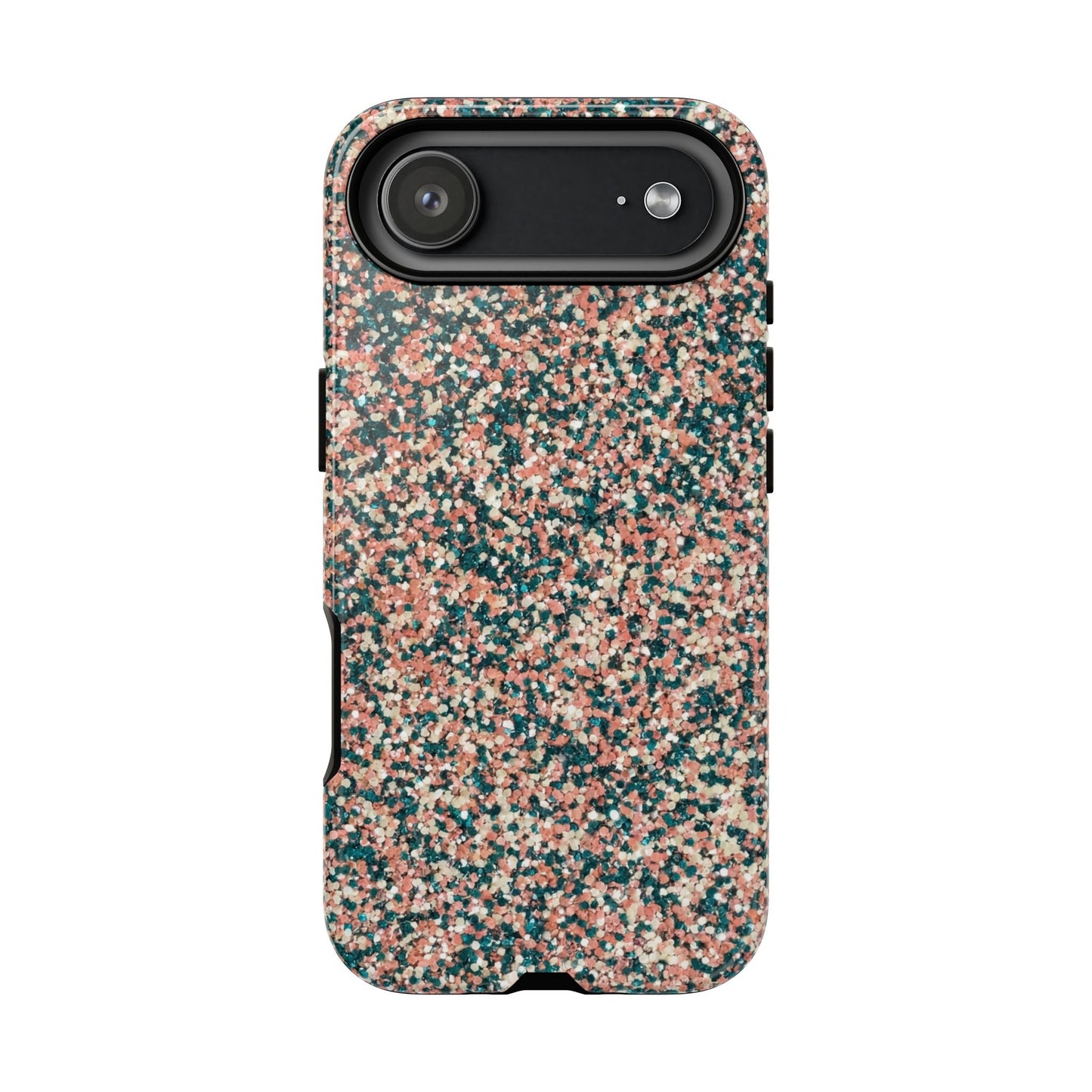 Glitter Speckle Tough Phone Case — Pink & Teal Protective Cover