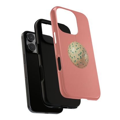 Disco Ball Tough Phone Case — Retro Pink Protective iPhone Cover