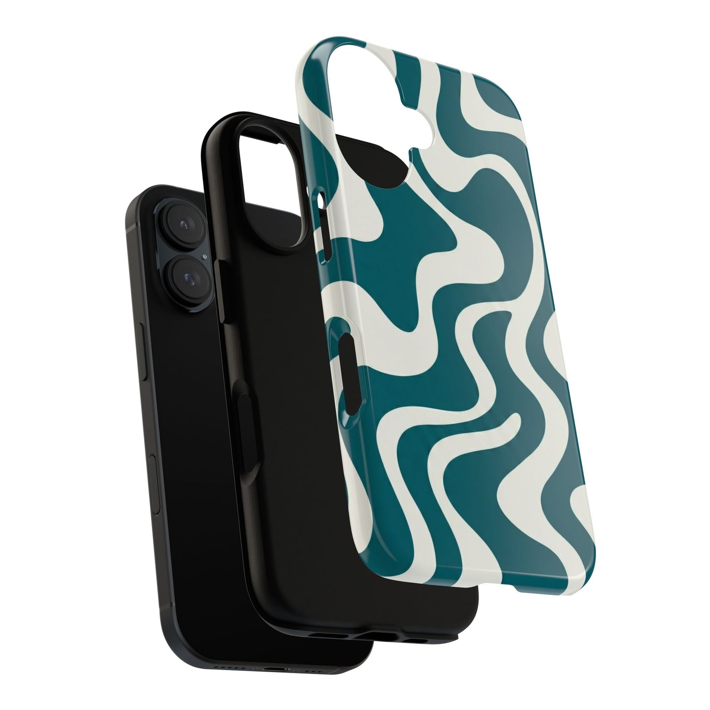 Teal Retro Swirl Tough Phone Case