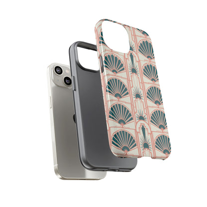 Art Deco Fan Pattern Tough Phone Case — Retro Geometric iPhone Cover