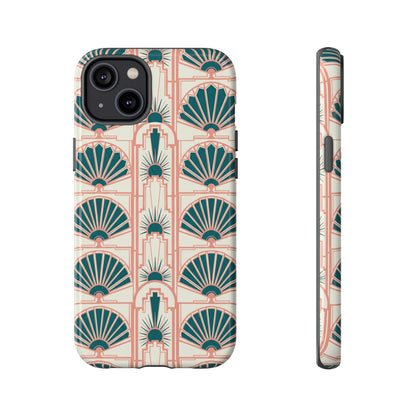 Art Deco Fan Pattern Tough Phone Case — Retro Geometric iPhone Cover