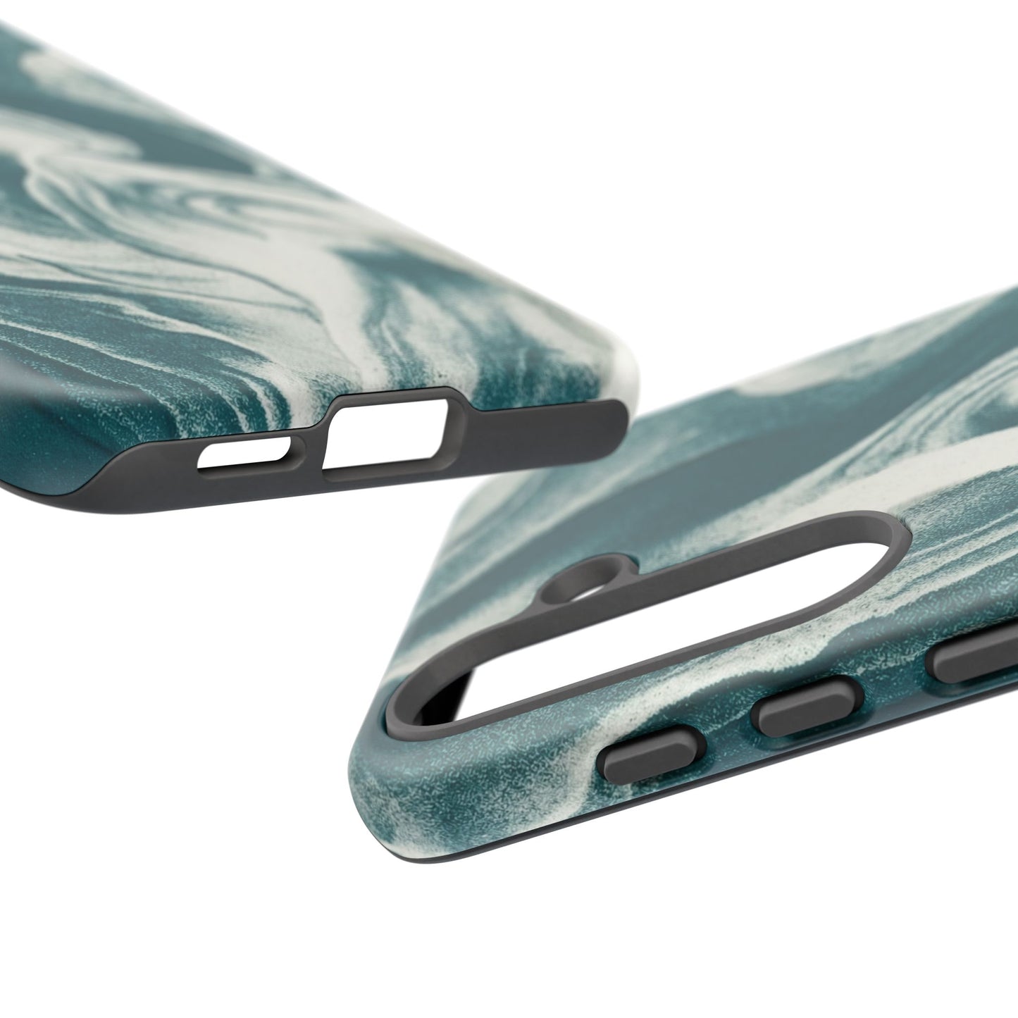 Teal Marble Tough Phone Case — Protective Artistic Swirl Design