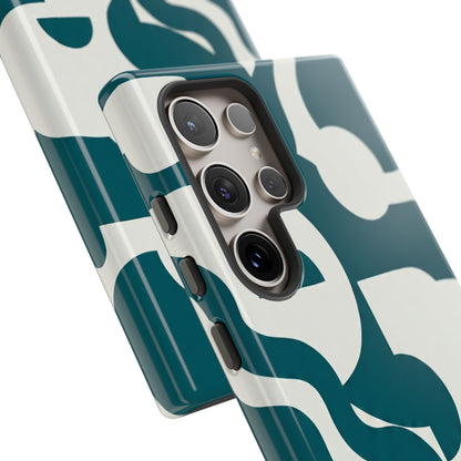 Abstract Teal Pattern Phone Case — Modern Geometric Tough Case