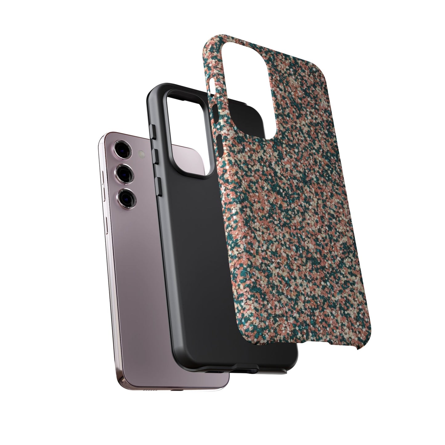 Speckled Pink & Teal Tough Phone Case — Durable Protective Cover