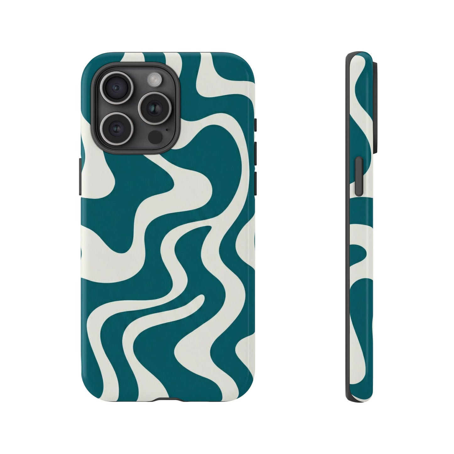 Teal Retro Swirl Tough Phone Case