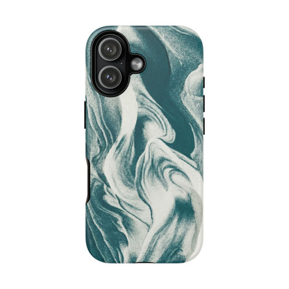 Marble Teal Tough Phone Case — Swirl Pattern Protective Cover