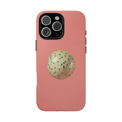 Disco Ball Tough Phone Case — Retro Pink Protective iPhone Cover