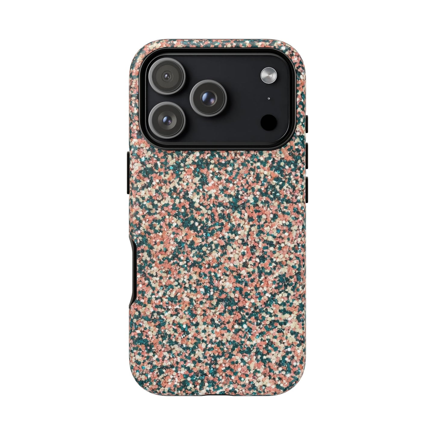 Glitter Speckle Tough Phone Case — Pink & Teal Protective Cover