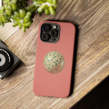 Disco Ball Tough Phone Case — Retro Pink Protective iPhone Cover