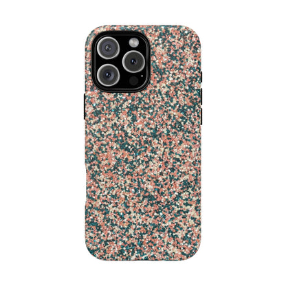 Glitter Speckle Tough Phone Case — Pink & Teal Protective Cover