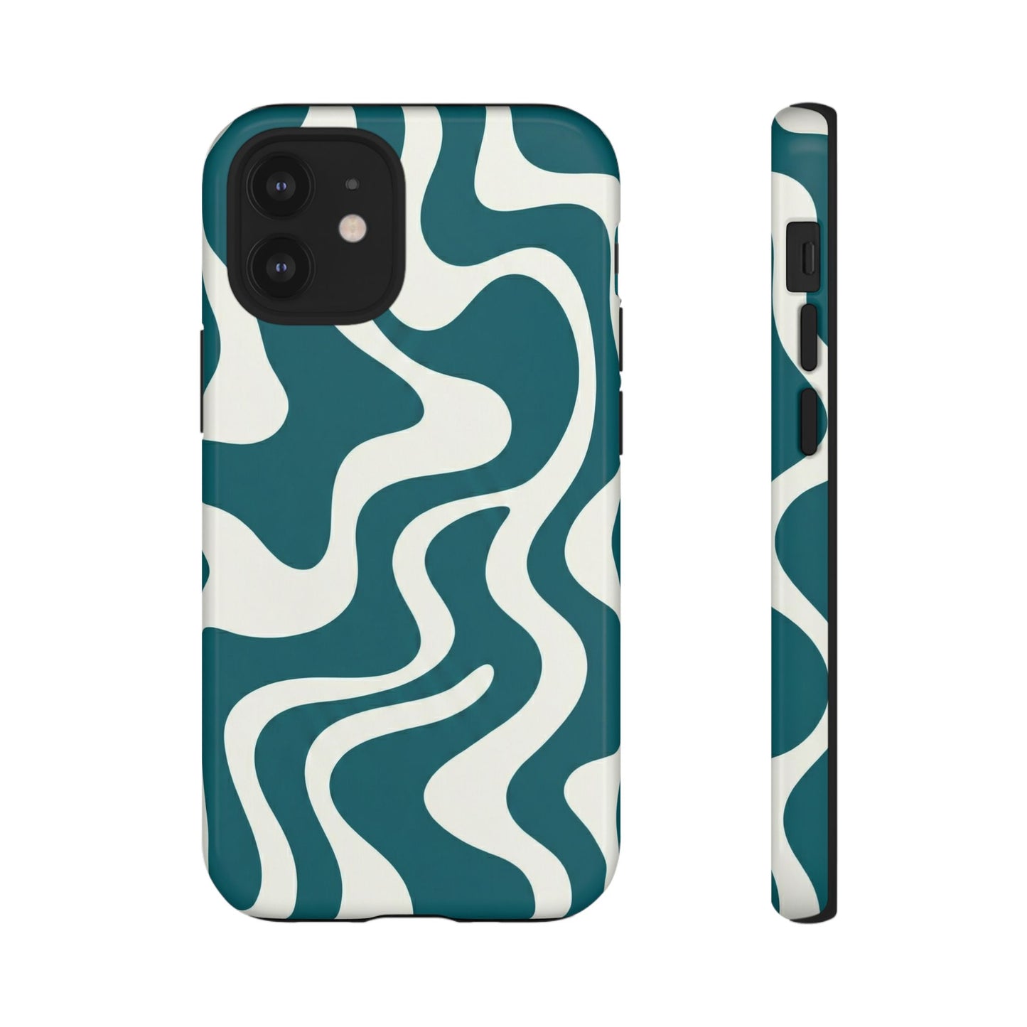 Teal Retro Swirl Tough Phone Case