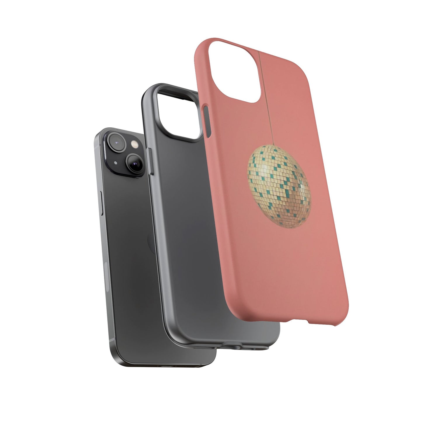 Disco Ball Tough Phone Case — Retro Pink Protective iPhone Cover