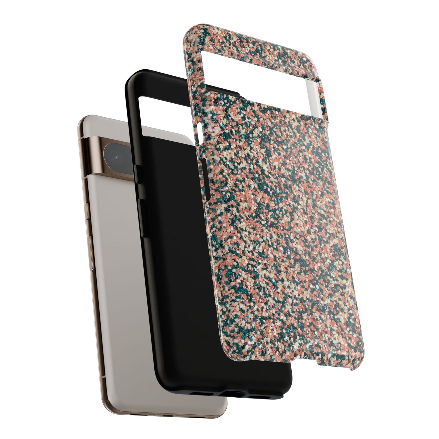 Speckled Confetti Tough Phone Case — Protective Floral Pink & Teal Design