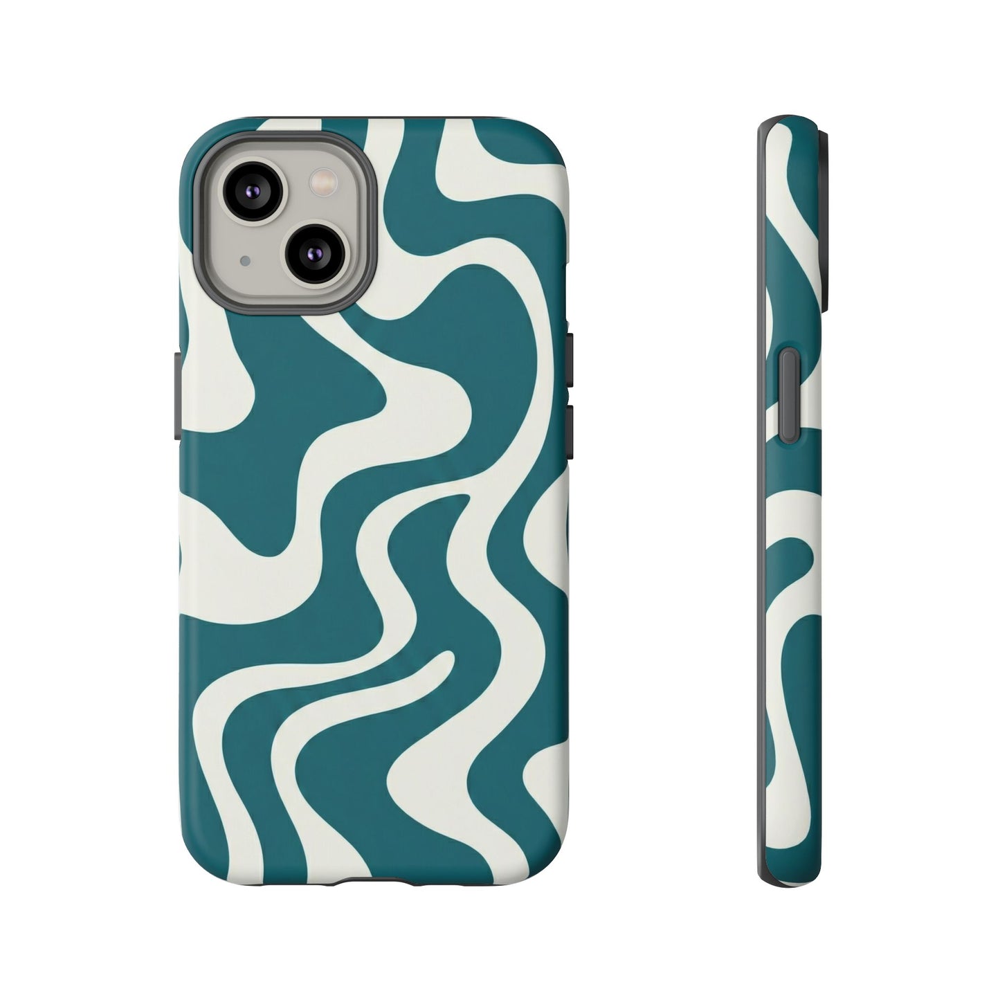 Teal Retro Swirl Tough Phone Case