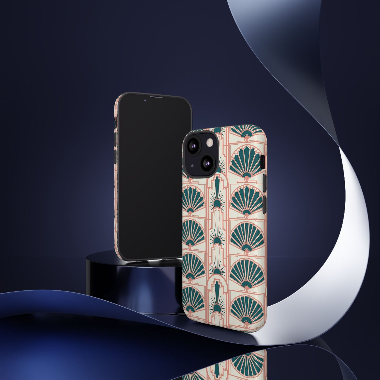 Art Deco Fan Pattern Tough Phone Case — Retro Geometric iPhone Cover