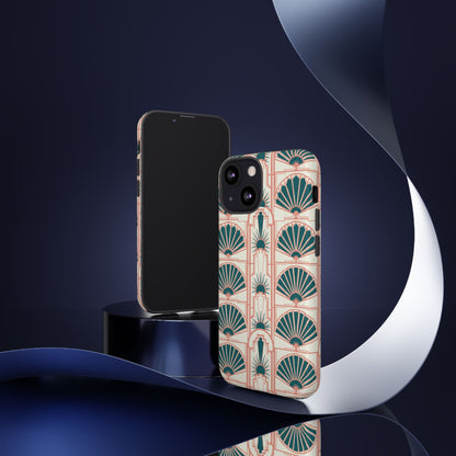 Art Deco Fan Pattern Tough Phone Case — Retro Geometric iPhone Cover