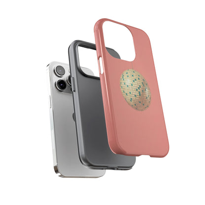 Disco Ball Tough Phone Case — Retro Pink Protective iPhone Cover