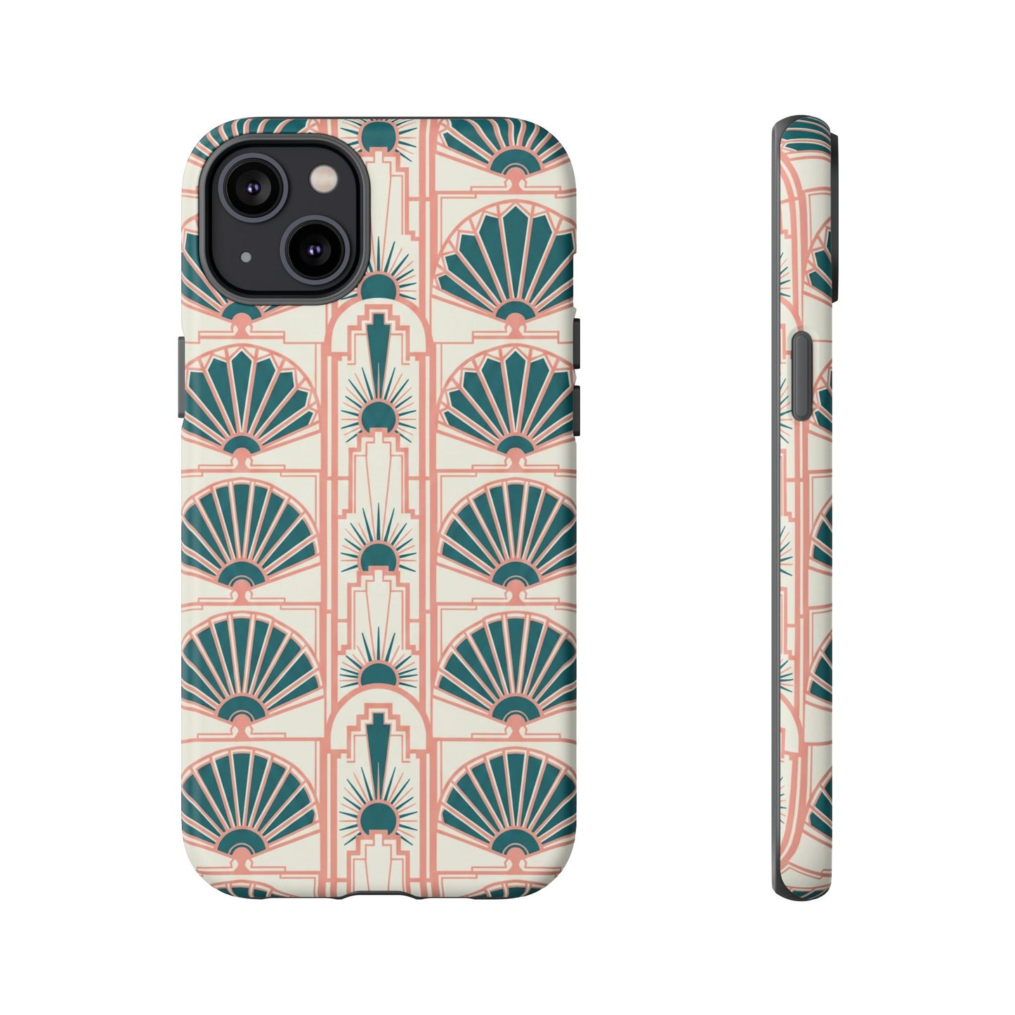 Art Deco Fan Pattern Tough Phone Case — Retro Geometric iPhone Cover