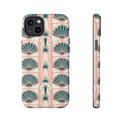 Art Deco Fan Pattern Tough Phone Case — Retro Geometric iPhone Cover