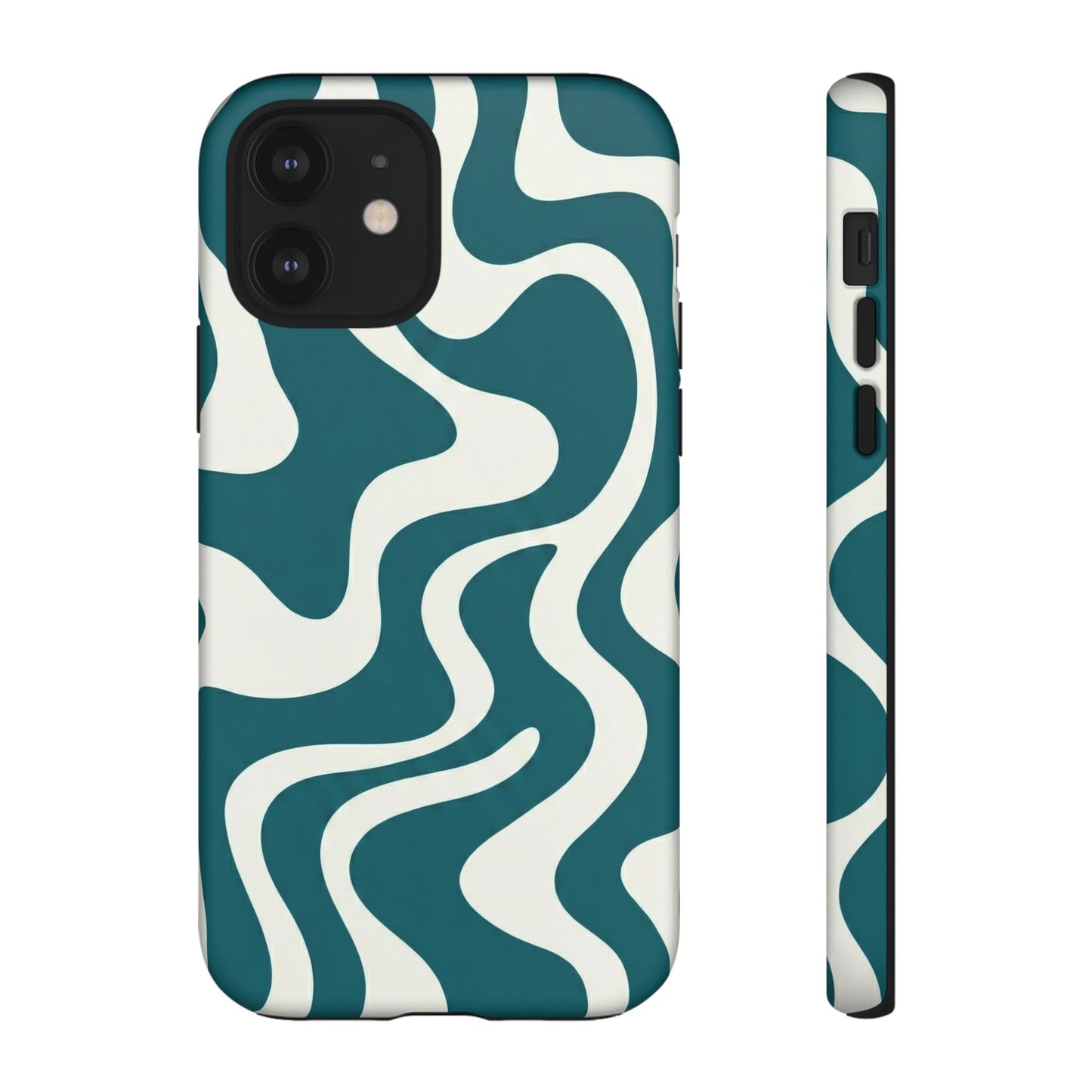 Teal Retro Swirl Tough Phone Case