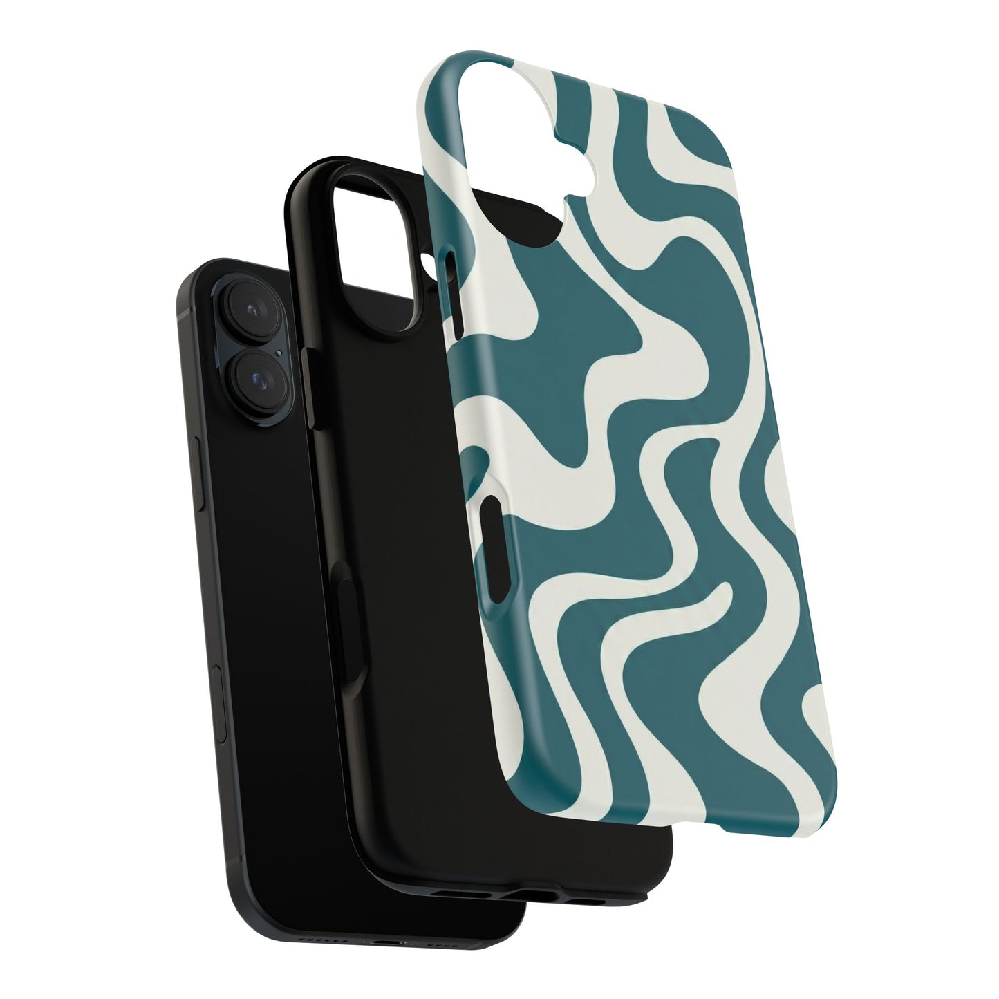 Teal Retro Swirl Tough Phone Case