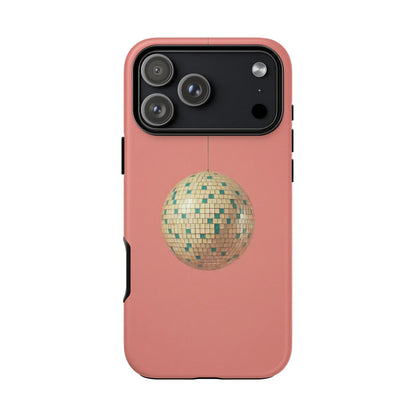Disco Ball Tough Phone Case — Retro Pink Protective iPhone Cover