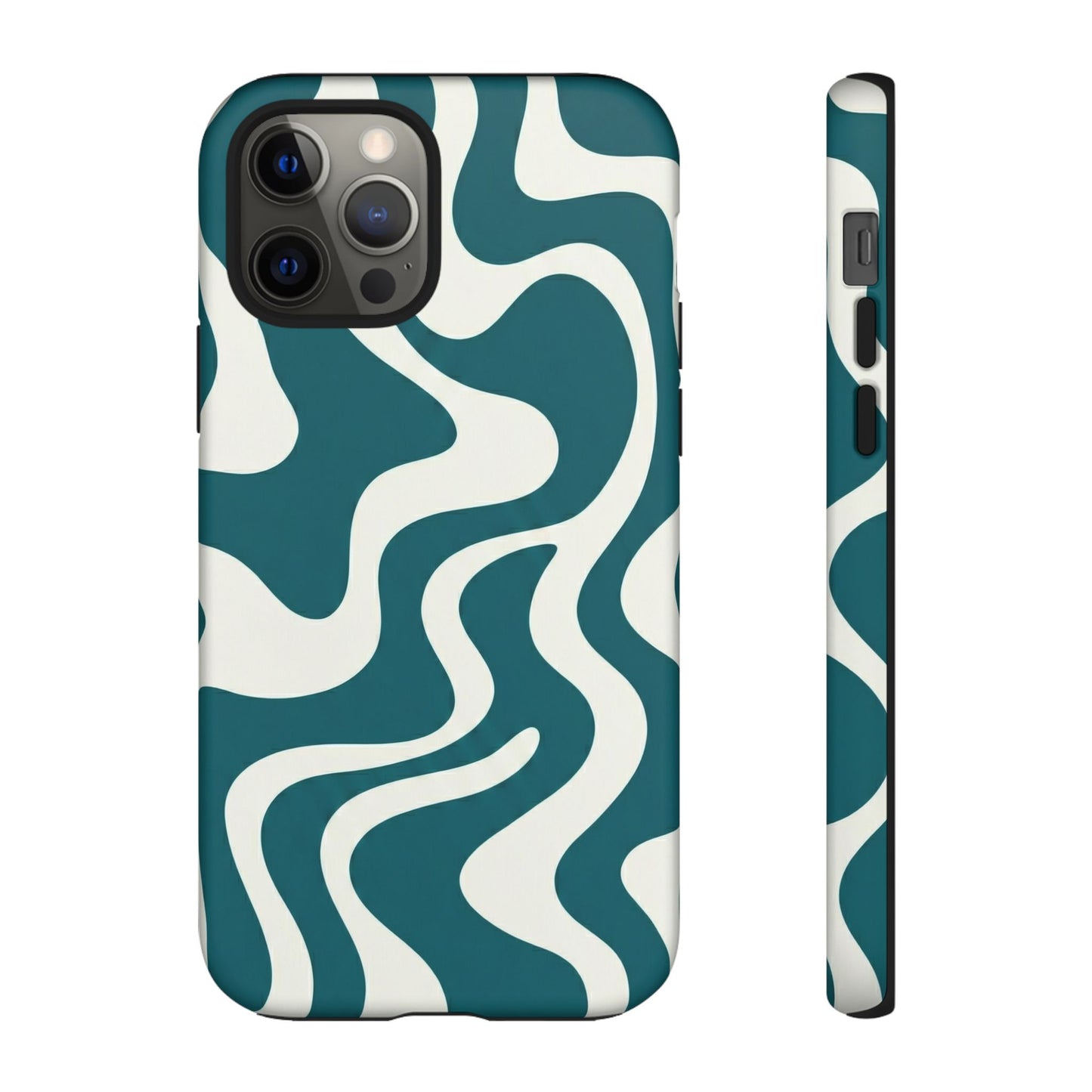 Teal Retro Swirl Tough Phone Case