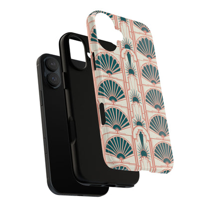 Art Deco Fan Pattern Tough Phone Case — Retro Geometric iPhone Cover
