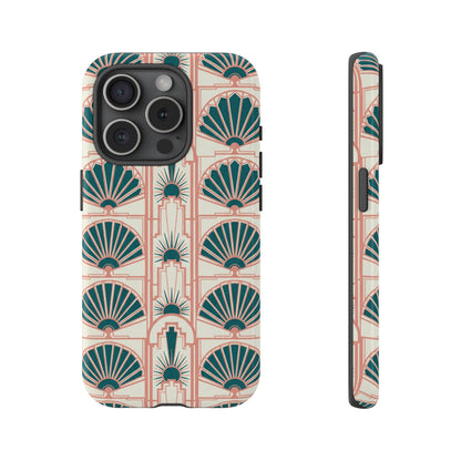 Art Deco Fan Pattern Tough Phone Case — Retro Geometric iPhone Cover