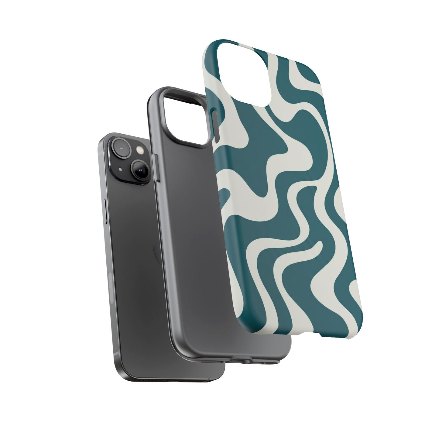 Teal Retro Swirl Tough Phone Case