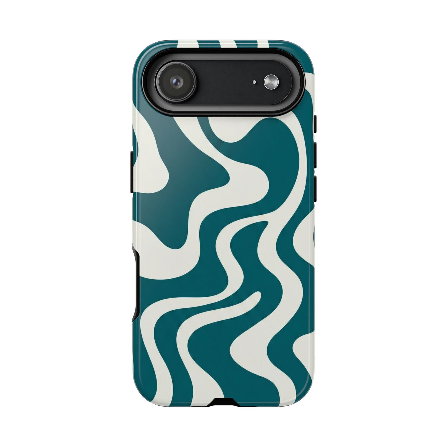 Teal Retro Swirl Tough Phone Case