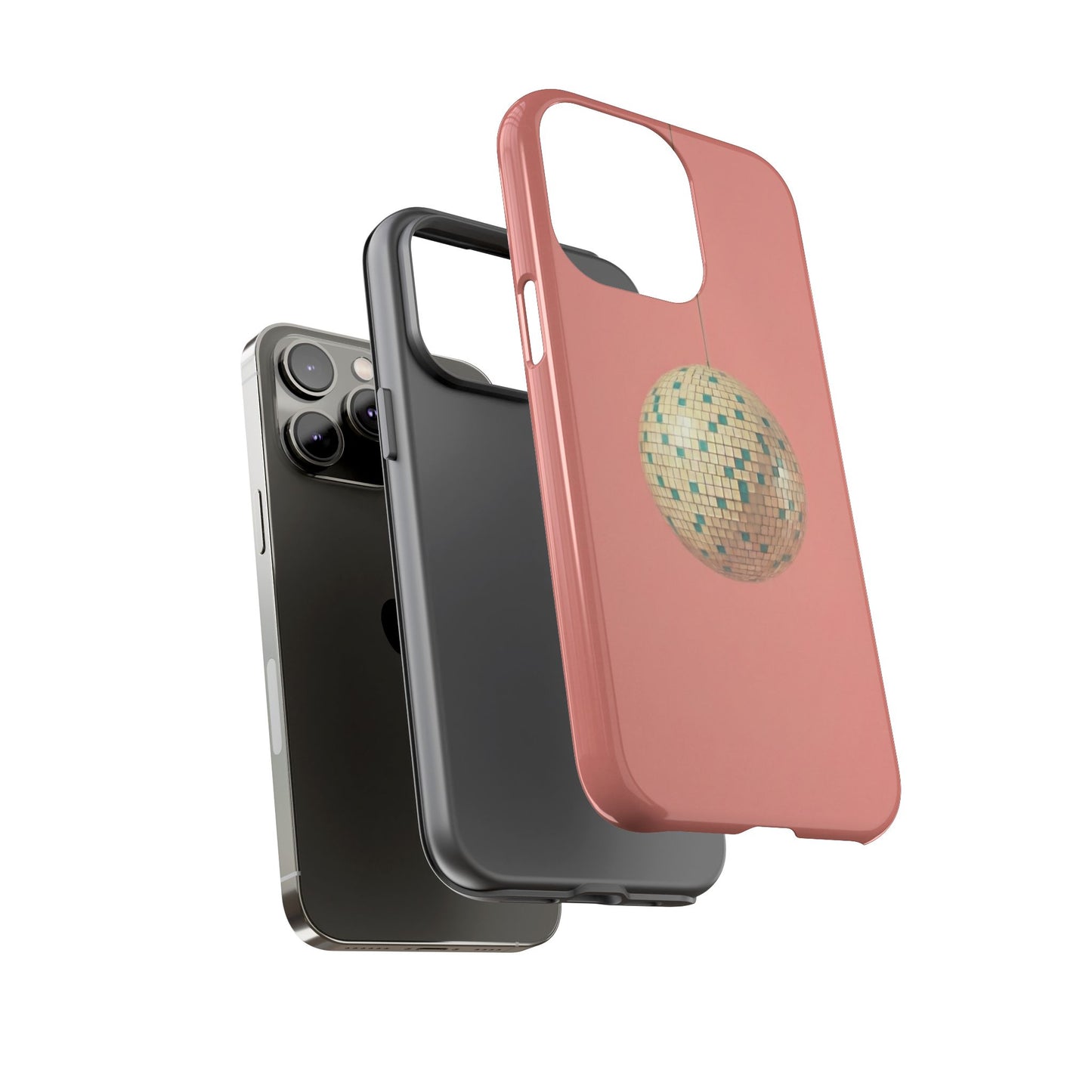 Disco Ball Tough Phone Case — Retro Pink Protective iPhone Cover