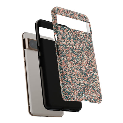 Speckled Confetti Tough Phone Case — Protective Floral Pink & Teal Design