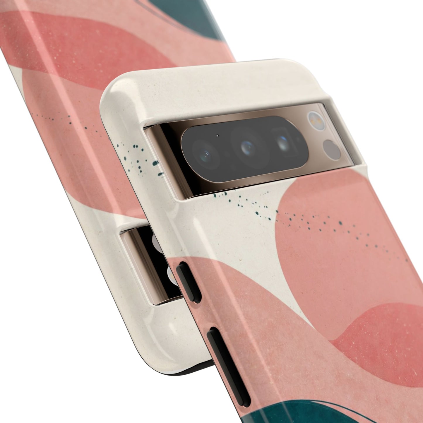 Abstract Sunset Phone Case — Pink & Teal Wave Tough Case
