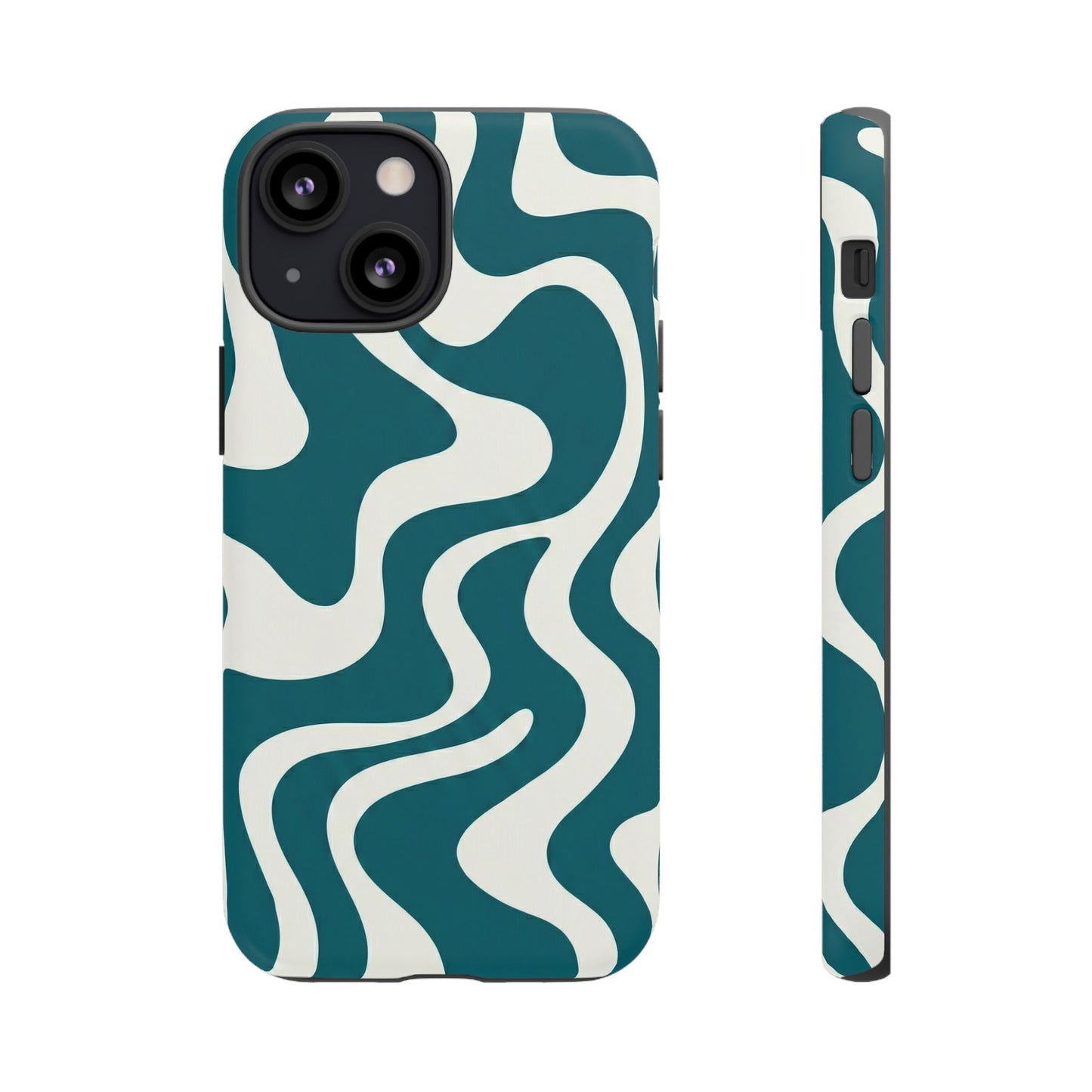 Teal Retro Swirl Tough Phone Case
