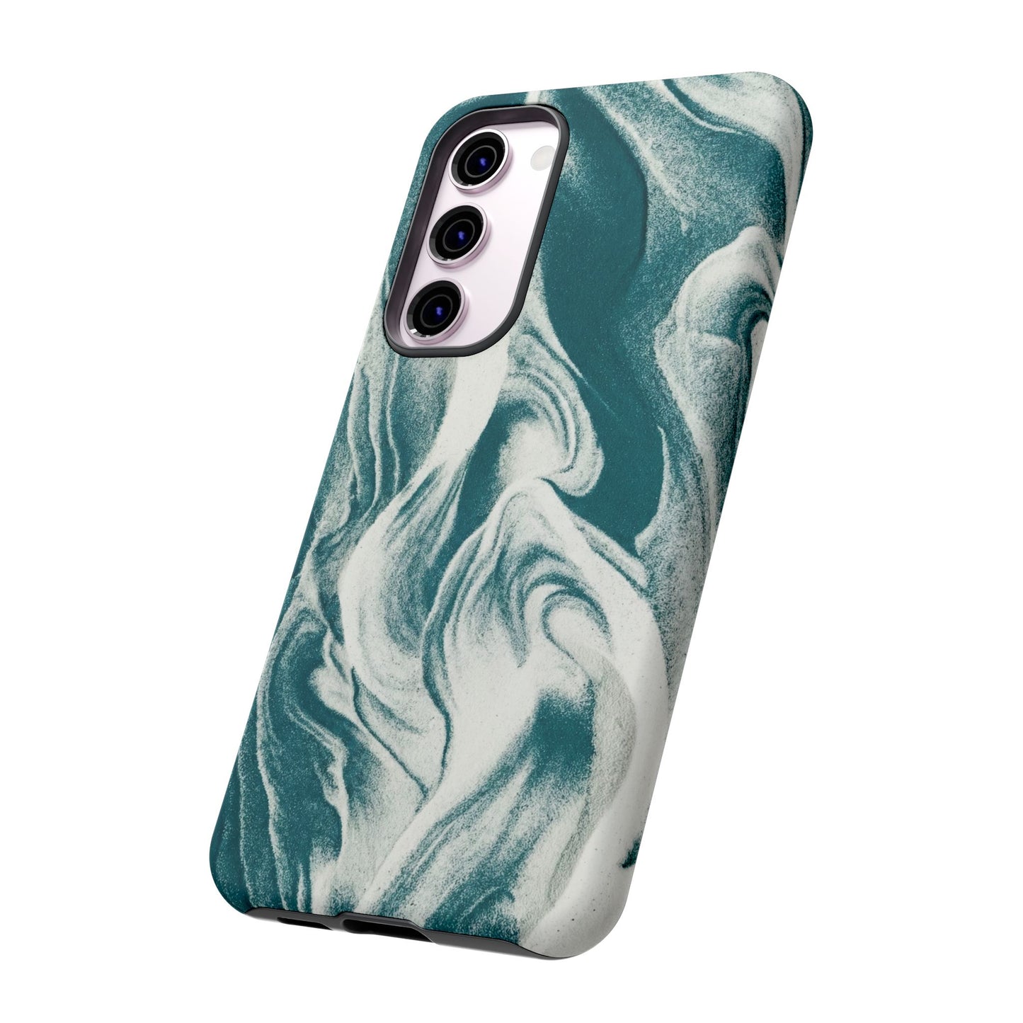 Teal Marble Tough Phone Case — Protective Artistic Swirl Design