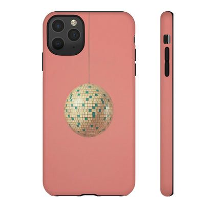 Disco Ball Tough Phone Case — Retro Pink Protective iPhone Cover