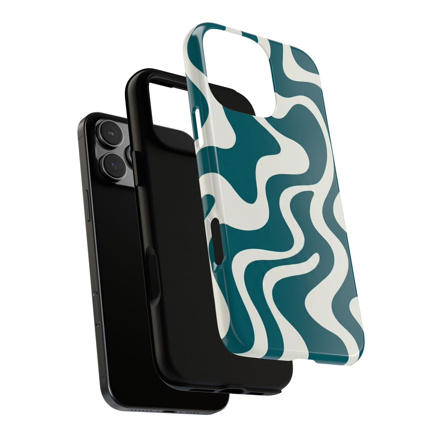 Teal Retro Swirl Tough Phone Case