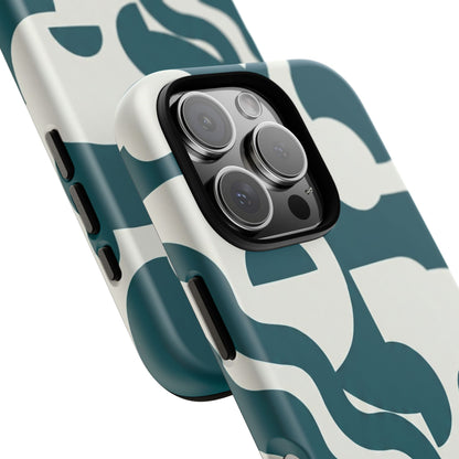 Abstract Teal Shapes Phone Case — Modern Geometric Tough Case