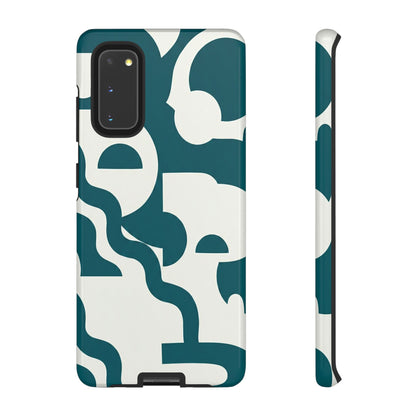 Abstract Teal Pattern Phone Case — Modern Geometric Tough Case