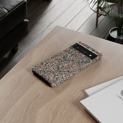 Speckled Confetti Tough Phone Case — Protective Floral Pink & Teal Design