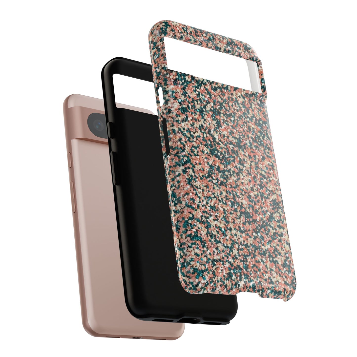 Speckled Confetti Tough Phone Case — Protective Floral Pink & Teal Design