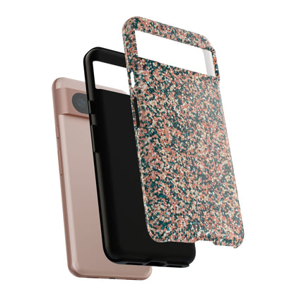 Speckled Confetti Tough Phone Case — Protective Floral Pink & Teal Design
