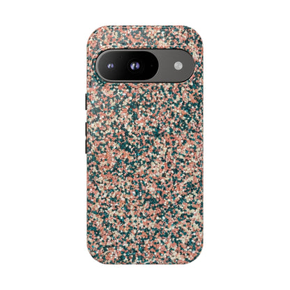 Speckled Confetti Tough Phone Case — Protective Floral Pink & Teal Design