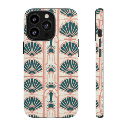 Art Deco Fan Pattern Tough Phone Case — Retro Geometric iPhone Cover