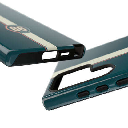 Racing Stripe Phone Case - Retro Teal with Number 86