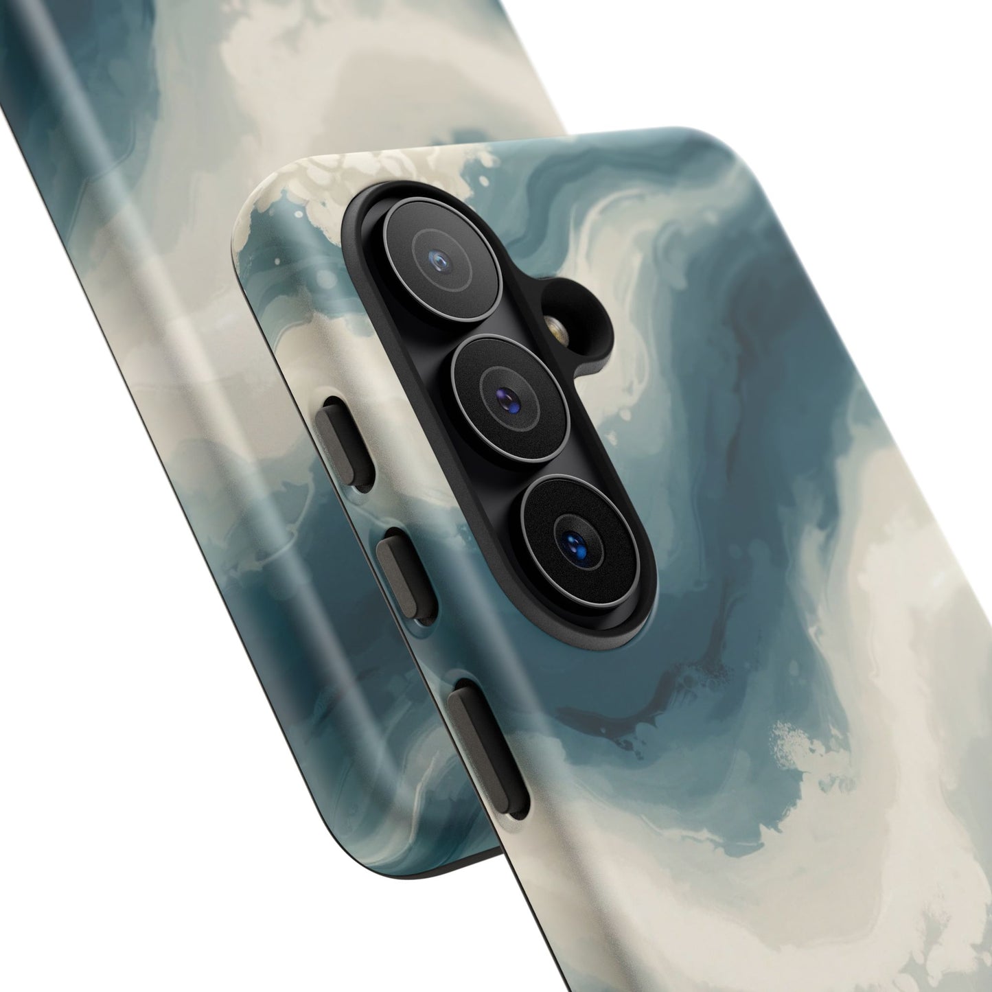Ocean Wave Marble Phone Case — Teal & Ivory Abstract Tough Case