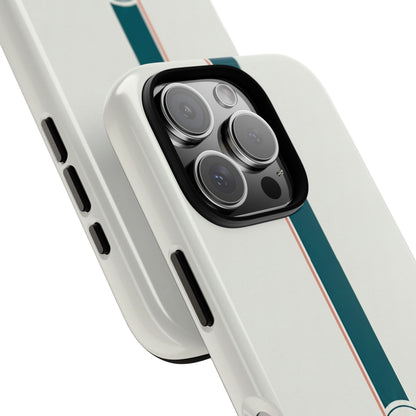 Racing Stripe Tough Phone Case — Retro White With '86 Circle Badge